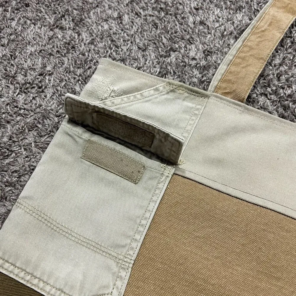 Handmade Bag Patchwork Denim Tote Bag Shoulder Bag Canvas Workwear 15.5x6x15
